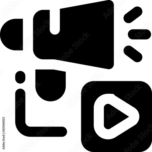 advertisement glyph icon. Strong and solid vector icon for websites, mobile interfaces, presentations, and visual branding. High quality and easy to edit.