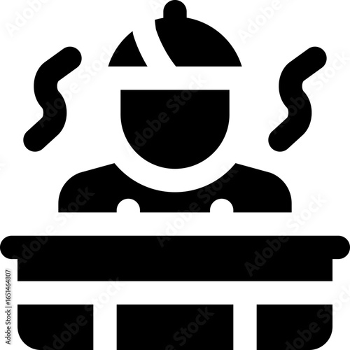 sauna glyph icon. Strong and solid vector icon for websites, mobile interfaces, presentations, and visual branding. High quality and easy to edit.
