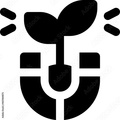 magnetic field therapy glyph icon. Strong and solid vector icon for websites, mobile interfaces, presentations, and visual branding. High quality and easy to edit.