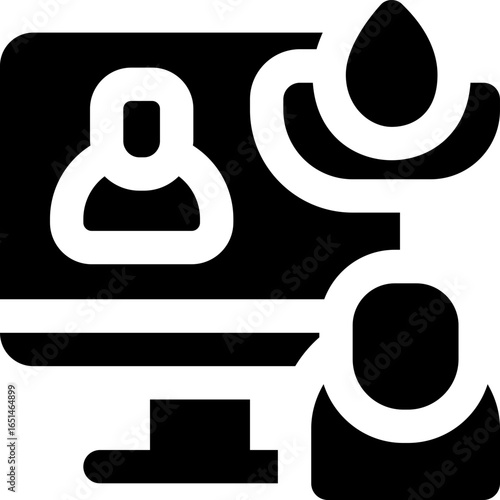 online therapy glyph icon. Strong and solid vector icon for websites, mobile interfaces, presentations, and visual branding. High quality and easy to edit.