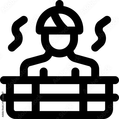 sauna line icon. Clean and minimalist vector icon for websites, mobile apps, presentations, and logos. Fully scalable and customizable for any project.