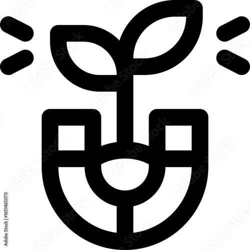 magnetic field therapy line icon. Clean and minimalist vector icon for websites, mobile apps, presentations, and logos. Fully scalable and customizable for any project.