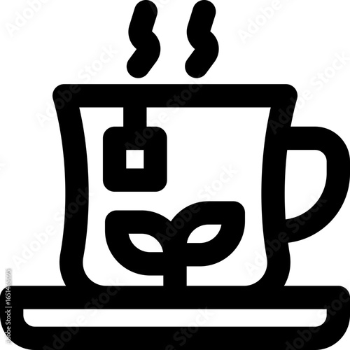 herbal tea line icon. Clean and minimalist vector icon for websites, mobile apps, presentations, and logos. Fully scalable and customizable for any project.