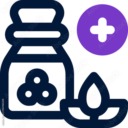 homeopathy duotone icon. Sleek and modern vector icon for websites, mobile apps, marketing materials, and corporate design. Fully scalable and ready to use.