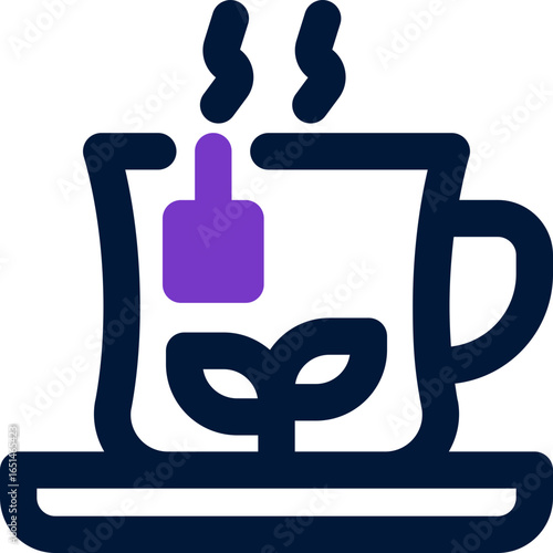 herbal tea duotone icon. Sleek and modern vector icon for websites, mobile apps, marketing materials, and corporate design. Fully scalable and ready to use.