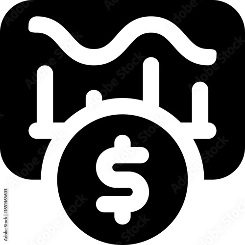 financial glyph icon. Strong and solid vector icon for websites, mobile interfaces, presentations, and visual branding. High quality and easy to edit.