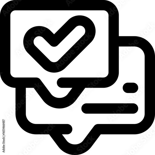 chat approval line icon. Clean and minimalist vector icon for websites, mobile apps, presentations, and logos. Fully scalable and customizable for any project.