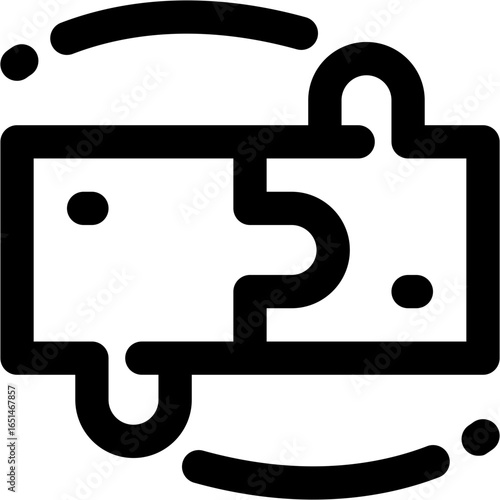 puzzle line icon. Clean and minimalist vector icon for websites, mobile apps, presentations, and logos. Fully scalable and customizable for any project.