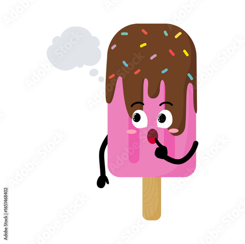 Cute Hand Drawn Popsicle Daydreaming Imagining