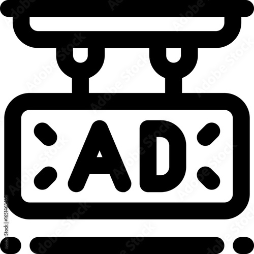 signboard line icon. Clean and minimalist vector icon for websites, mobile apps, presentations, and logos. Fully scalable and customizable for any project.