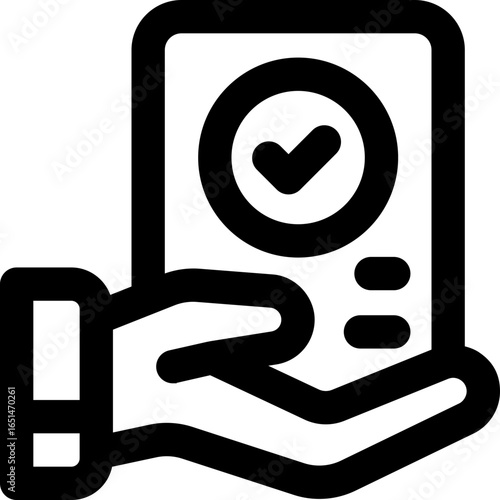 acceptance line icon. Clean and minimalist vector icon for websites, mobile apps, presentations, and logos. Fully scalable and customizable for any project.
