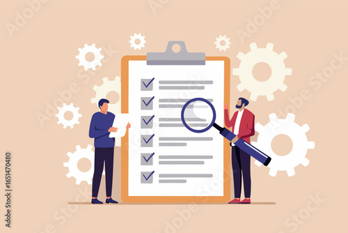 Teamwork ensures all tasks are meticulously checked off on a vital checklist under close scrutiny