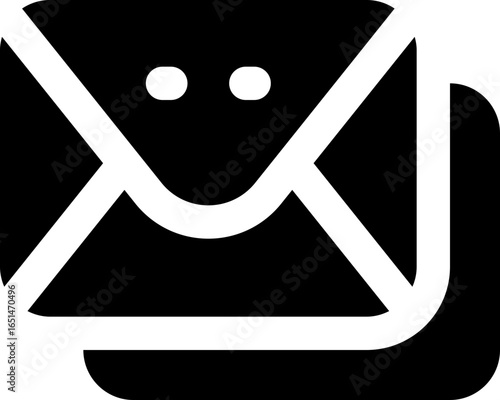 email glyph icon. Strong and solid vector icon for websites, mobile interfaces, presentations, and visual branding. High quality and easy to edit.