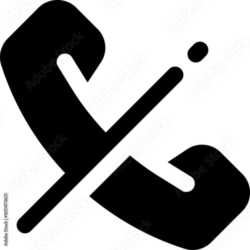 no call glyph icon. Strong and solid vector icon for websites, mobile interfaces, presentations, and visual branding. High quality and easy to edit.