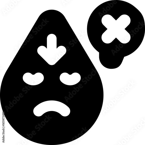 bad cholesterol glyph icon. Strong and solid vector icon for websites, mobile interfaces, presentations, and visual branding. High quality and easy to edit.