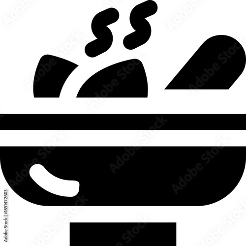 soup glyph icon. Strong and solid vector icon for websites, mobile interfaces, presentations, and visual branding. High quality and easy to edit.