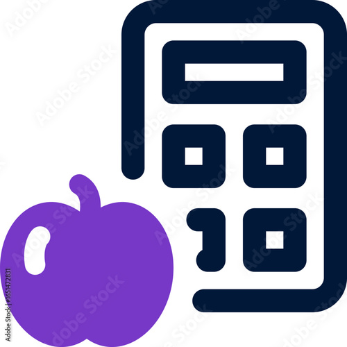 calories calculator duotone icon. Sleek and modern vector icon for websites, mobile apps, marketing materials, and corporate design. Fully scalable and ready to use.