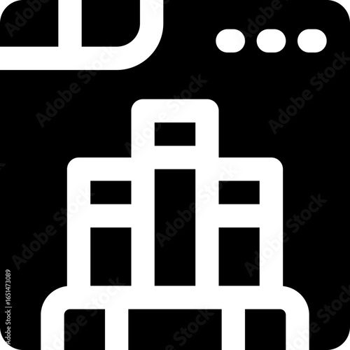 digital library glyph icon. Strong and solid vector icon for websites, mobile interfaces, presentations, and visual branding. High quality and easy to edit.