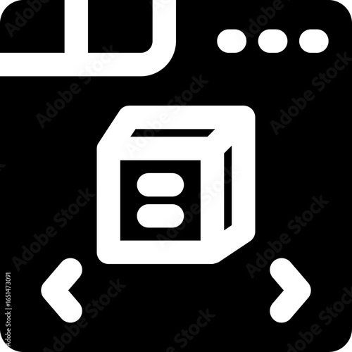 module glyph icon. Strong and solid vector icon for websites, mobile interfaces, presentations, and visual branding. High quality and easy to edit.