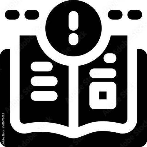 instruction glyph icon. Strong and solid vector icon for websites, mobile interfaces, presentations, and visual branding. High quality and easy to edit.