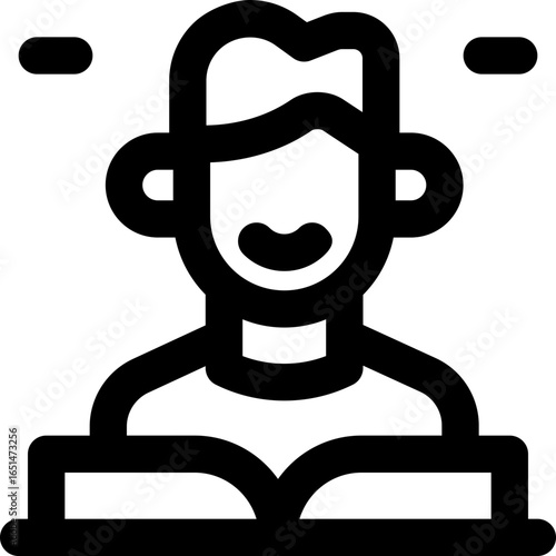 reading line icon. Clean and minimalist vector icon for websites, mobile apps, presentations, and logos. Fully scalable and customizable for any project.