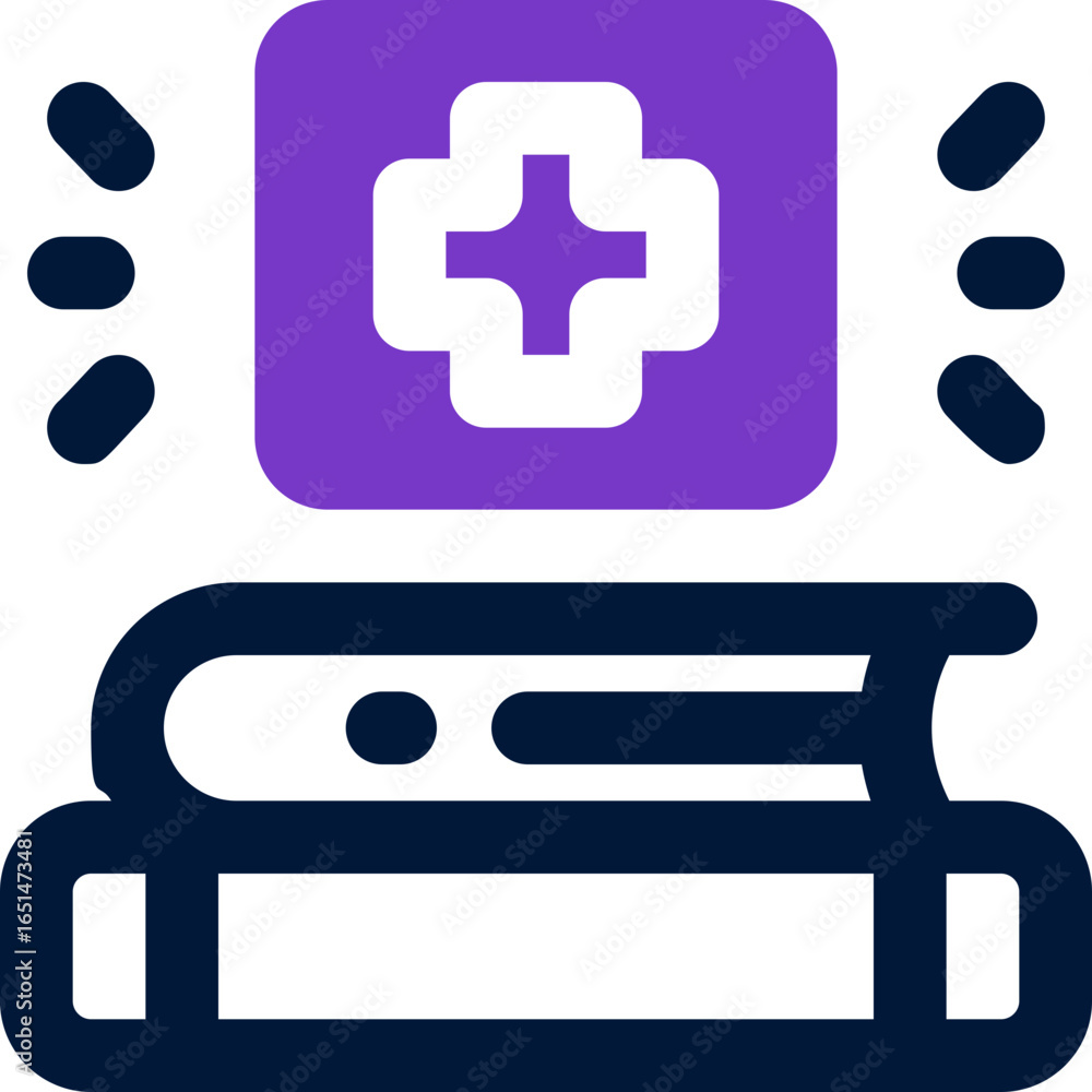 Fototapeta premium medical library duotone icon. Sleek and modern vector icon for websites, mobile apps, marketing materials, and corporate design. Fully scalable and ready to use.