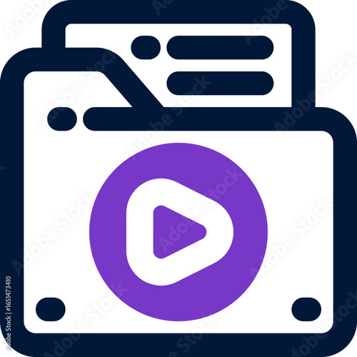 video file duotone icon. Sleek and modern vector icon for websites, mobile apps, marketing materials, and corporate design. Fully scalable and ready to use.