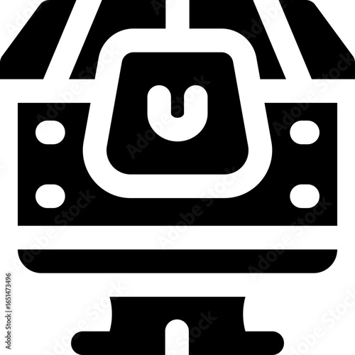 digital marketplace glyph icon. Strong and solid vector icon for websites, mobile interfaces, presentations, and visual branding. High quality and easy to edit.
