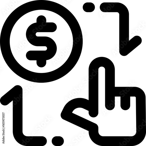 transaction line icon. Clean and minimalist vector icon for websites, mobile apps, presentations, and logos. Fully scalable and customizable for any project.