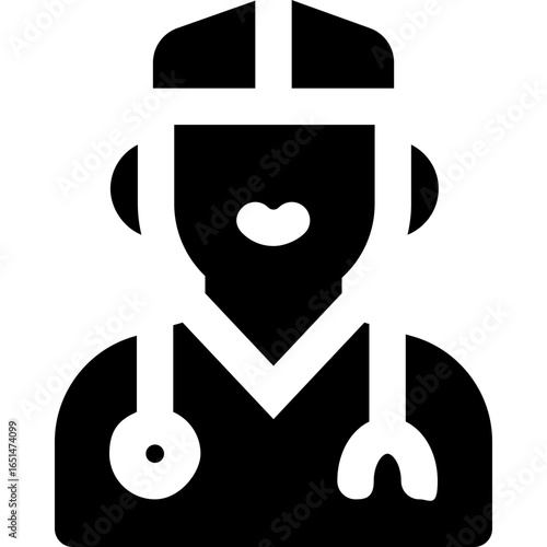 doctor glyph icon. Strong and solid vector icon for websites, mobile interfaces, presentations, and visual branding. High quality and easy to edit.