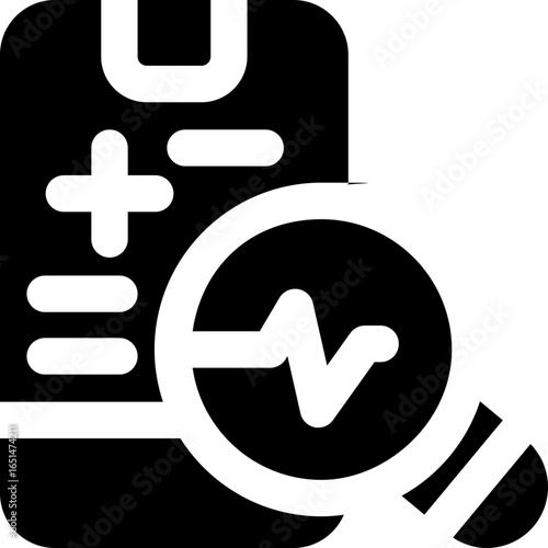 diagnose glyph icon. Strong and solid vector icon for websites, mobile interfaces, presentations, and visual branding. High quality and easy to edit.