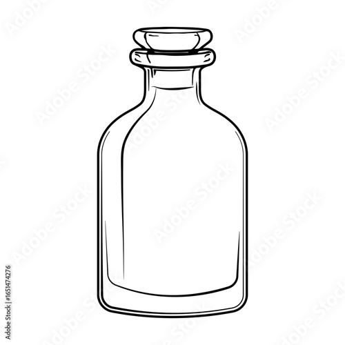 Black icon crystal bottle or decanter no background.