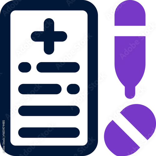 prescription duotone icon. Sleek and modern vector icon for websites, mobile apps, marketing materials, and corporate design. Fully scalable and ready to use.