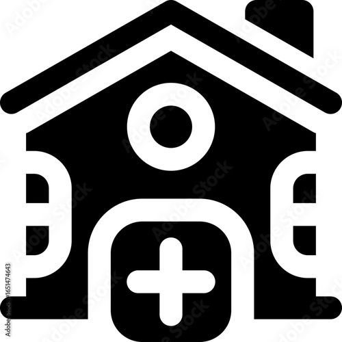 nursing home glyph icon. Strong and solid vector icon for websites, mobile interfaces, presentations, and visual branding. High quality and easy to edit.