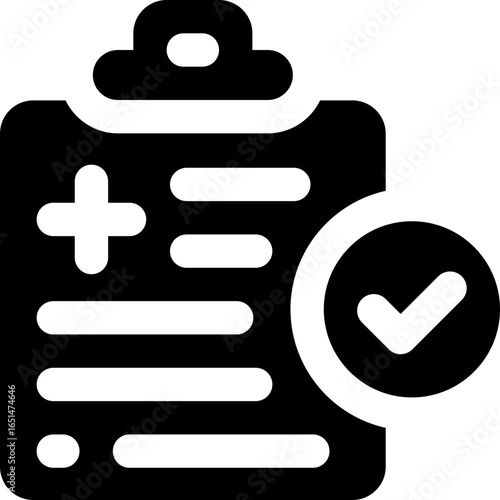 medical check glyph icon. Strong and solid vector icon for websites, mobile interfaces, presentations, and visual branding. High quality and easy to edit.