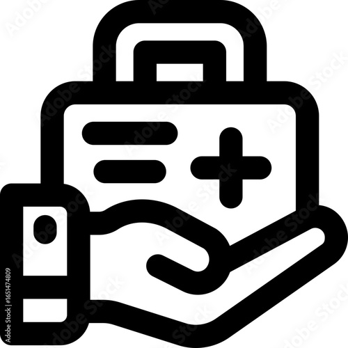 medical aid line icon. Clean and minimalist vector icon for websites, mobile apps, presentations, and logos. Fully scalable and customizable for any project.