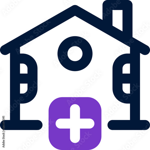 nursing home duotone icon. Sleek and modern vector icon for websites, mobile apps, marketing materials, and corporate design. Fully scalable and ready to use.