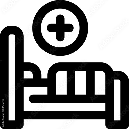 hospital bed line icon. Clean and minimalist vector icon for websites, mobile apps, presentations, and logos. Fully scalable and customizable for any project.