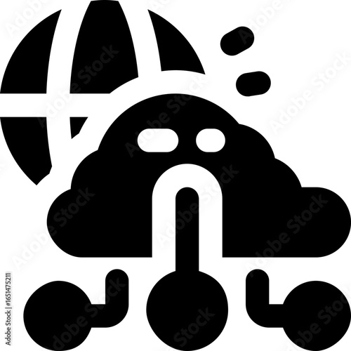 cloud computing glyph icon. Strong and solid vector icon for websites, mobile interfaces, presentations, and visual branding. High quality and easy to edit.