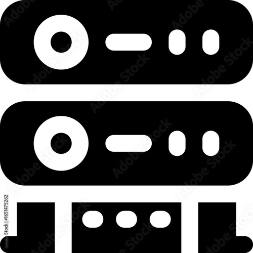 server glyph icon. Strong and solid vector icon for websites, mobile interfaces, presentations, and visual branding. High quality and easy to edit.