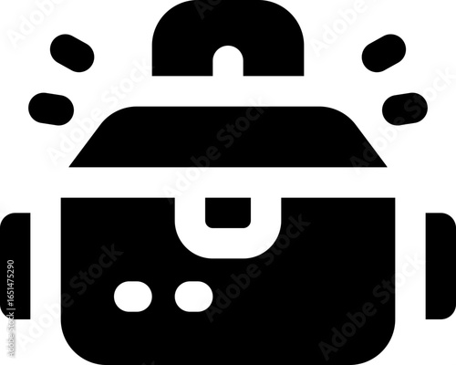 vr glasses glyph icon. Strong and solid vector icon for websites, mobile interfaces, presentations, and visual branding. High quality and easy to edit.