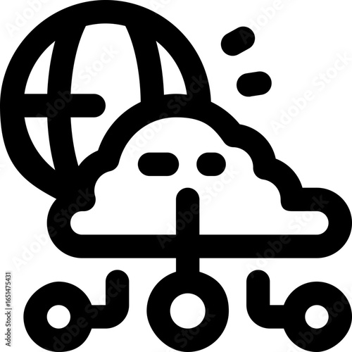 cloud computing line icon. Clean and minimalist vector icon for websites, mobile apps, presentations, and logos. Fully scalable and customizable for any project.