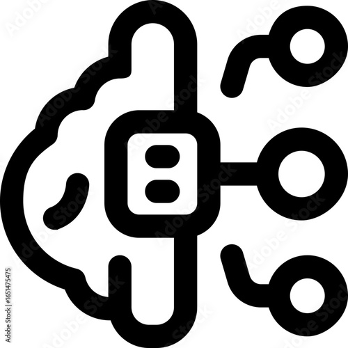 artificial intelligence line icon. Clean and minimalist vector icon for websites, mobile apps, presentations, and logos. Fully scalable and customizable for any project.