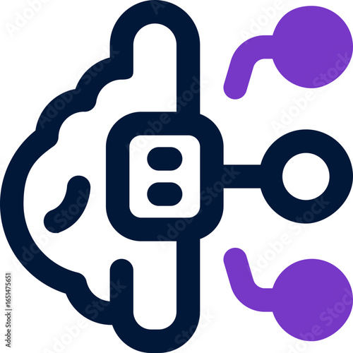 artificial intelligence duotone icon. Sleek and modern vector icon for websites, mobile apps, marketing materials, and corporate design. Fully scalable and ready to use.