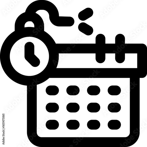 deadline line icon. Clean and minimalist vector icon for websites, mobile apps, presentations, and logos. Fully scalable and customizable for any project.