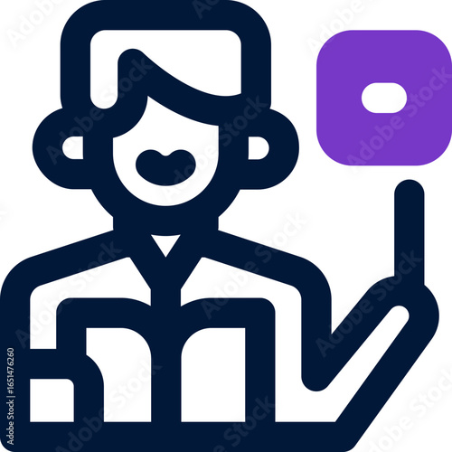 teacher duotone icon. Sleek and modern vector icon for websites, mobile apps, marketing materials, and corporate design. Fully scalable and ready to use.
