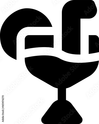 cocktail glyph icon. Strong and solid vector icon for websites, mobile interfaces, presentations, and visual branding. High quality and easy to edit.