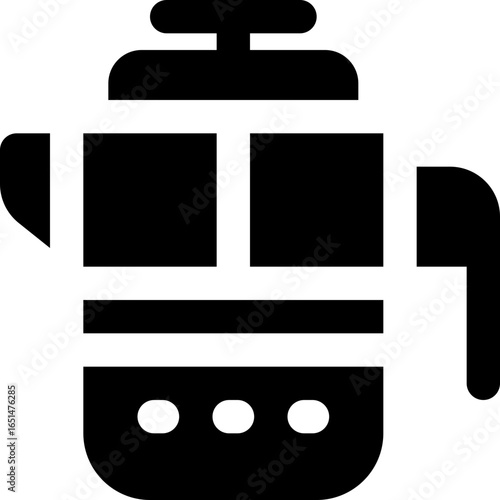 french press glyph icon. Strong and solid vector icon for websites, mobile interfaces, presentations, and visual branding. High quality and easy to edit.