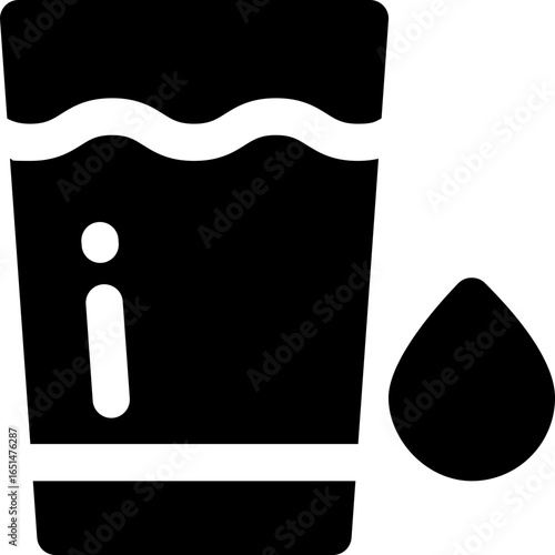 water glyph icon. Strong and solid vector icon for websites, mobile interfaces, presentations, and visual branding. High quality and easy to edit.
