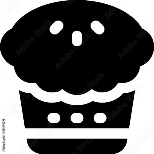 cupcake glyph icon. Strong and solid vector icon for websites, mobile interfaces, presentations, and visual branding. High quality and easy to edit.